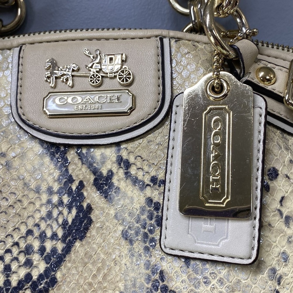 Coach Madison Lindsey Python Embssd Leather Satch… - image 3